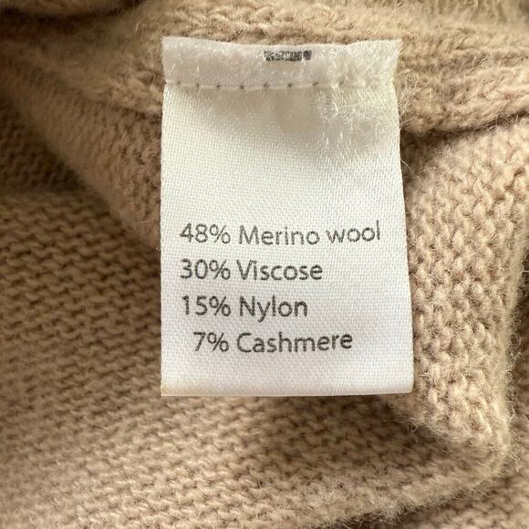 Benedetta B. Merino Wool Cashmere Turtleneck Sweater in Beige, Size XS - Picture 8 of 9